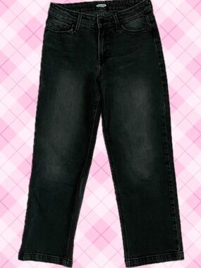 Old Navy Black High Rise Straight Leg Petite Jeans